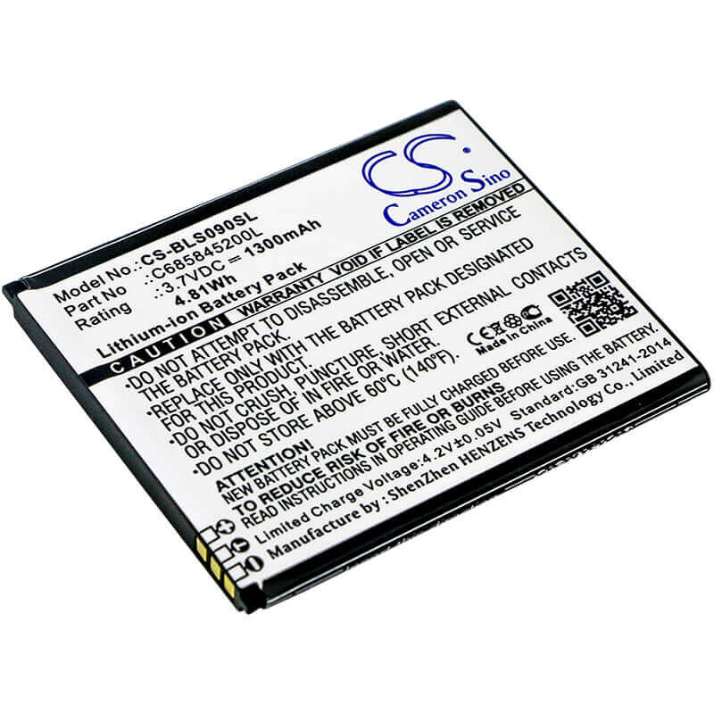 3.7V, Li-ion, 1300mAh, SmartPhone battery fits Blu, C685845200l, S090q, Studio C Hd, 4.81Wh Mobile, SmartPhone Cameron Sino Technology Limited (Suspended)