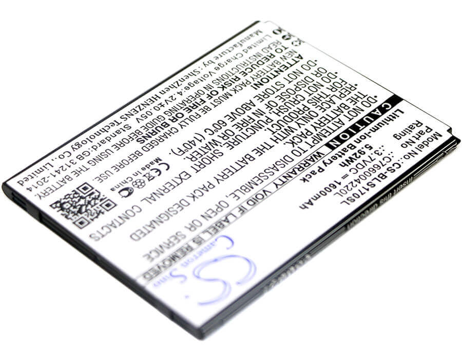 3.7V, Li-ion, 1600mAh, SmartPhone battery fits Blu, C766004220l, S170, Studio G Hd, 5.92Wh Mobile, SmartPhone Cameron Sino Technology Limited (Smartphone)