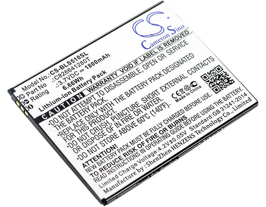 3.7V, Li-ion, 1800mAh, SmartPhone battery fits Blu, C826641280t, G110q, Grand Max, 6.66Wh Mobile, SmartPhone Cameron Sino Technology Limited (Smartphone)