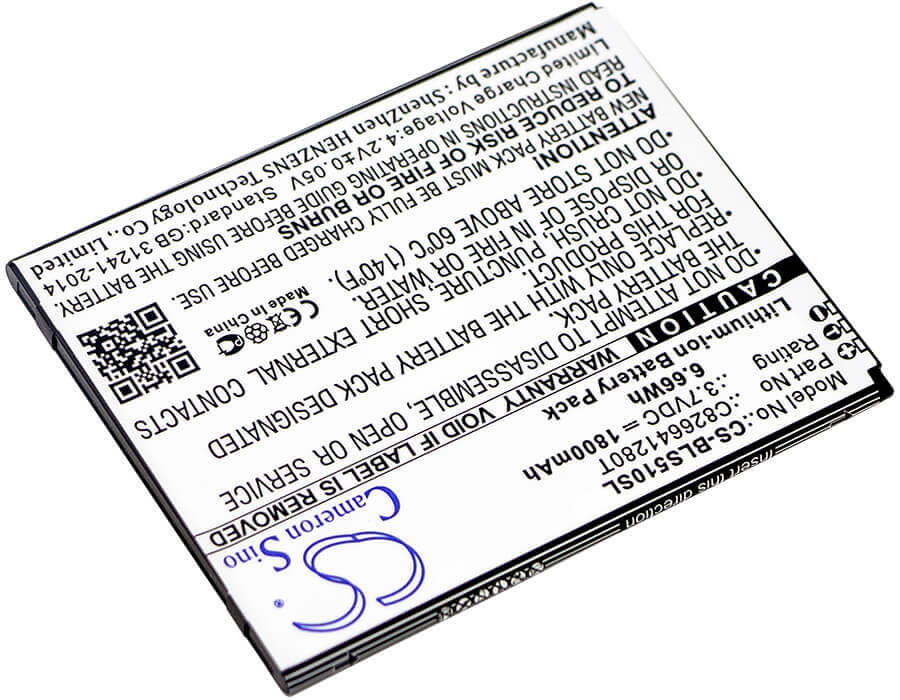 3.7V, Li-ion, 1800mAh, SmartPhone battery fits Blu, C826641280t, G110q, Grand Max, 6.66Wh Mobile, SmartPhone Cameron Sino Technology Limited (Smartphone)