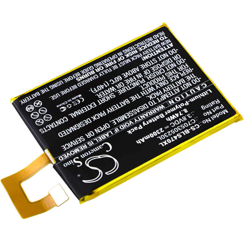 3.8V, Li-Polymer, 2300mAh, SmartPhone battery fits Blu, C705305230l, Selfie S470, 8.74Wh Mobile, SmartPhone Cameron Sino Technology Limited (Suspended)