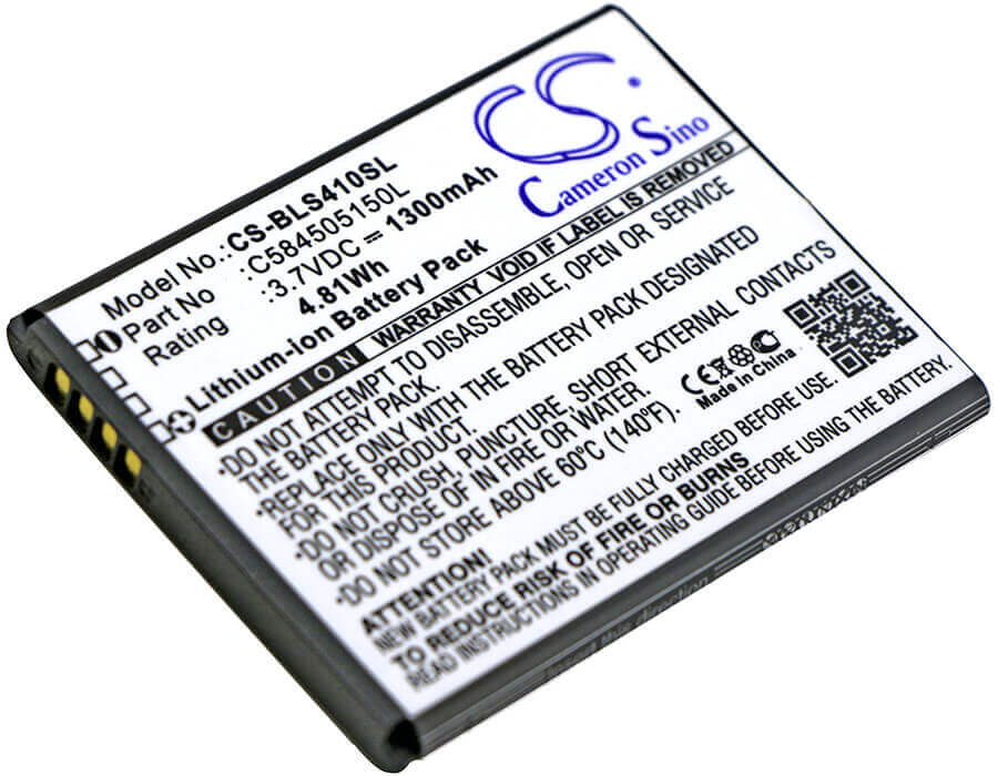 3.7V, Li-ion, 1300mAh, SmartPhone battery fits Blu, C584505150l, S410, S410a, 4.81Wh Mobile, SmartPhone Cameron Sino Technology Limited (Smartphone)