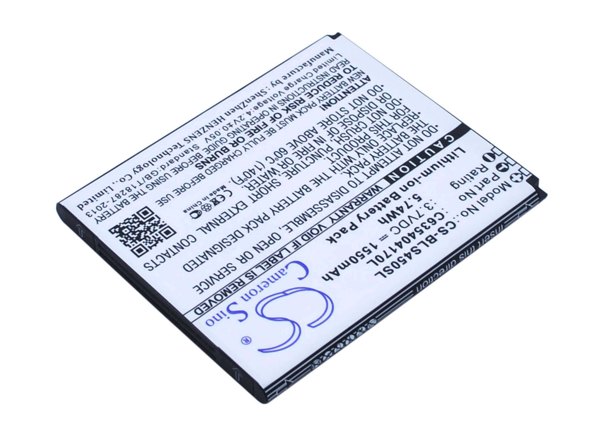 3.7V, Li-ion, 1550mAh, SmartPhone battery fits Blu, C635404170l, S450, Star 4.5, 5.74Wh Mobile, SmartPhone Cameron Sino Technology Limited (Smartphone)