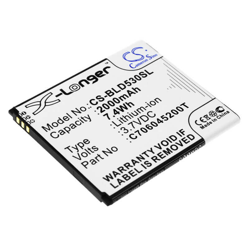 3.7V, Li-ion, 2000mAh, SmartPhone battery fits Explay, Blu, C706045200p, D010, D010u, 7.4Wh Mobile, SmartPhone Cameron Sino Technology Limited (Smartphone)