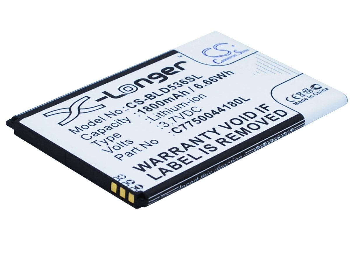 3.7V, Li-ion, 1800mAh, SmartPhone battery fits Blu, C775004180l, D030, D030l, 6.66Wh Mobile, SmartPhone Cameron Sino Technology Limited (Smartphone)