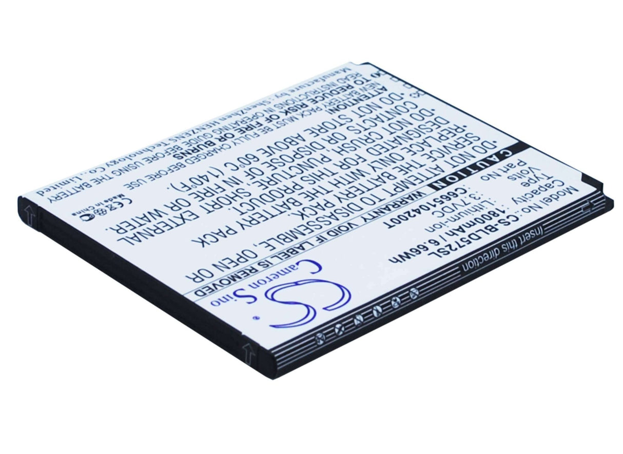 3.7V, Li-ion, 1800mAh, SmartPhone battery fits Blu, C665104200t, D572, D572a, 6.66Wh Mobile, SmartPhone Cameron Sino Technology Limited (Smartphone)