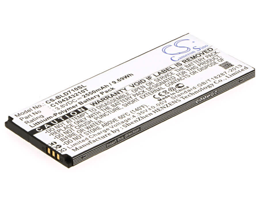 3.8V, Li-Polymer, 2550mAh, SmartPhone battery fits Blu, C104243210t, D710, D710x, 9.69Wh Mobile, SmartPhone Cameron Sino Technology Limited (Smartphone)