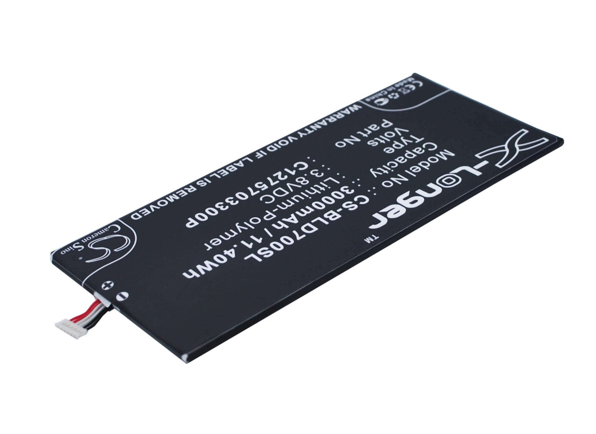 3.8V, Li-Polymer, 3000mAh, SmartPhone battery fits Blu, C1275703300p, D700, D700a, 11.4Wh Mobile, SmartPhone Cameron Sino Technology Limited (Smartphone)