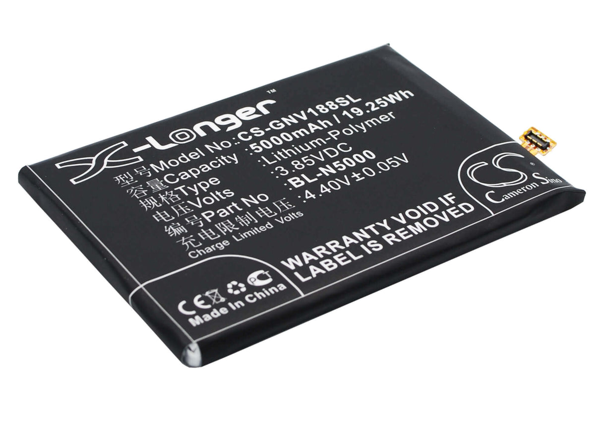 3.85V, Li-Polymer, 5000mAh, SmartPhone battery fits Blu, Gionee, Bl-n5000, D810, D810u, 19.25Wh Mobile, SmartPhone Cameron Sino Technology Limited (Smartphone)