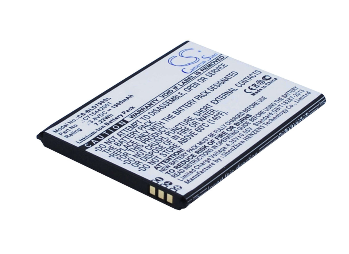 3.8V, Li-ion, 1900mAh, SmartPhone battery fits Blu, C71544200t, D790, D790l, 7.22Wh Mobile, SmartPhone Cameron Sino Technology Limited (Smartphone)