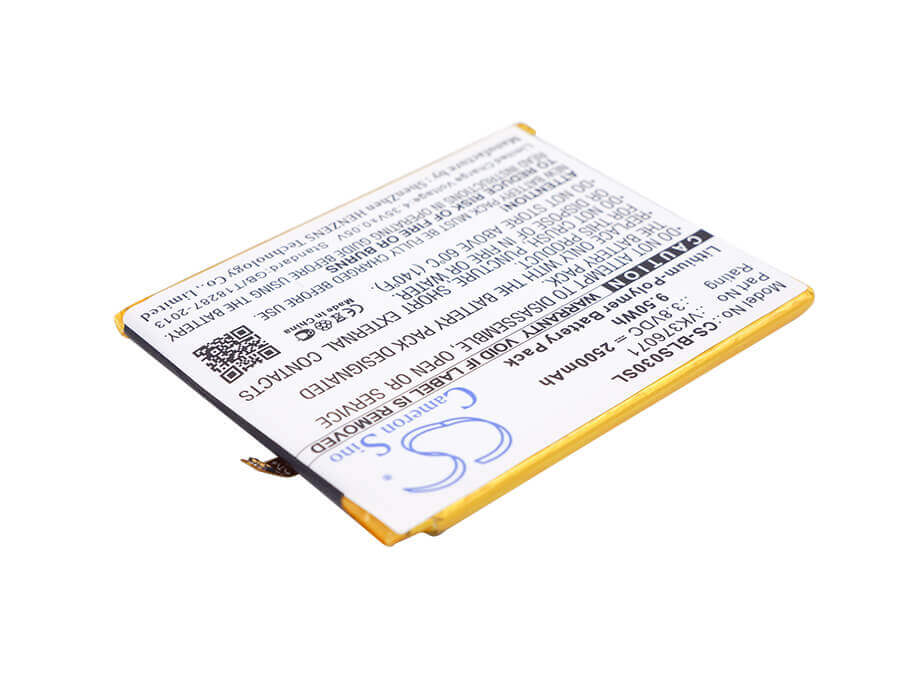 3.8V, Li-Polymer, 2500mAh, SmartPhone battery fits Blu, Vk376071, S0030uu, Studio G Lte, 9.5Wh Mobile, SmartPhone Cameron Sino Technology Limited (Suspended)