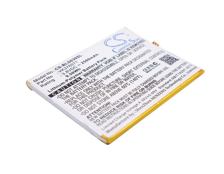 3.8V, Li-Polymer, 2500mAh, SmartPhone battery fits Blu, Vk376071, S0030uu, Studio G Lte, 9.5Wh Mobile, SmartPhone Cameron Sino Technology Limited (Suspended)