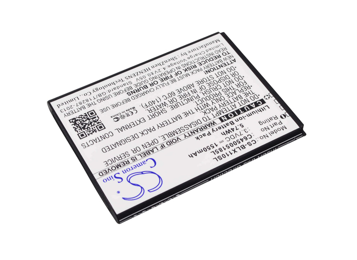 3.7V, Li-ion, 1550mAh, SmartPhone battery fits Blu, C645005185l, Studio Mini, Studio Mini Lte, 5.74Wh Mobile, SmartPhone Cameron Sino Technology Limited (Smartphone)