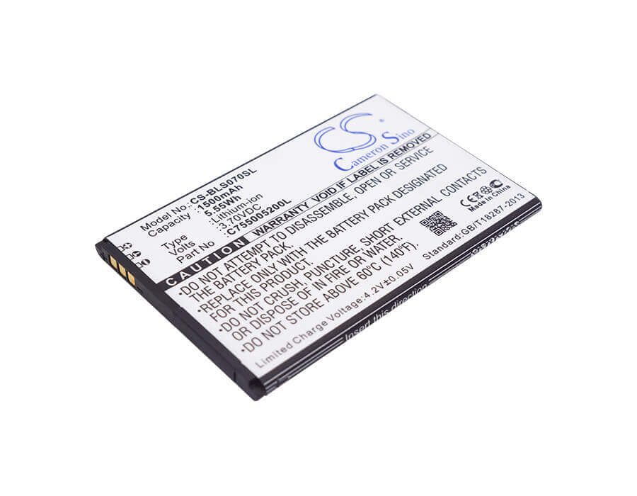 3.7V, Li-ion, 1500mAh, SmartPhone battery fits Blu, C755005200l, S070q, Studio Selfie, 5.55Wh Mobile, SmartPhone Cameron Sino Technology Limited (Smartphone)