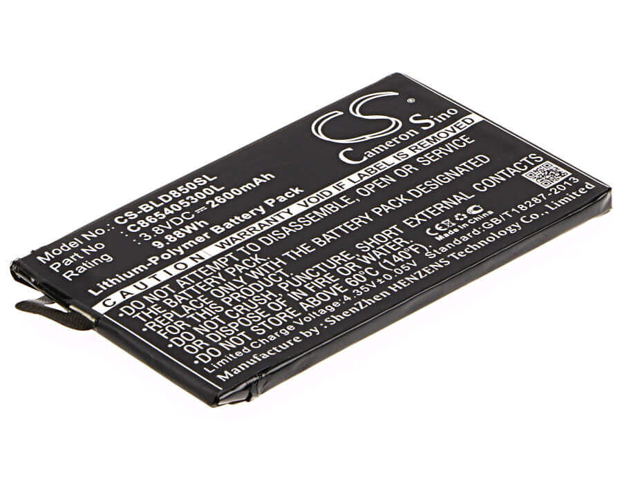 3.8V, Li-Polymer, 2600mAh, SmartPhone battery fits Blu, C865405300l, D850q, S0190uu, 9.88Wh Mobile, SmartPhone Cameron Sino Technology Limited (Smartphone)