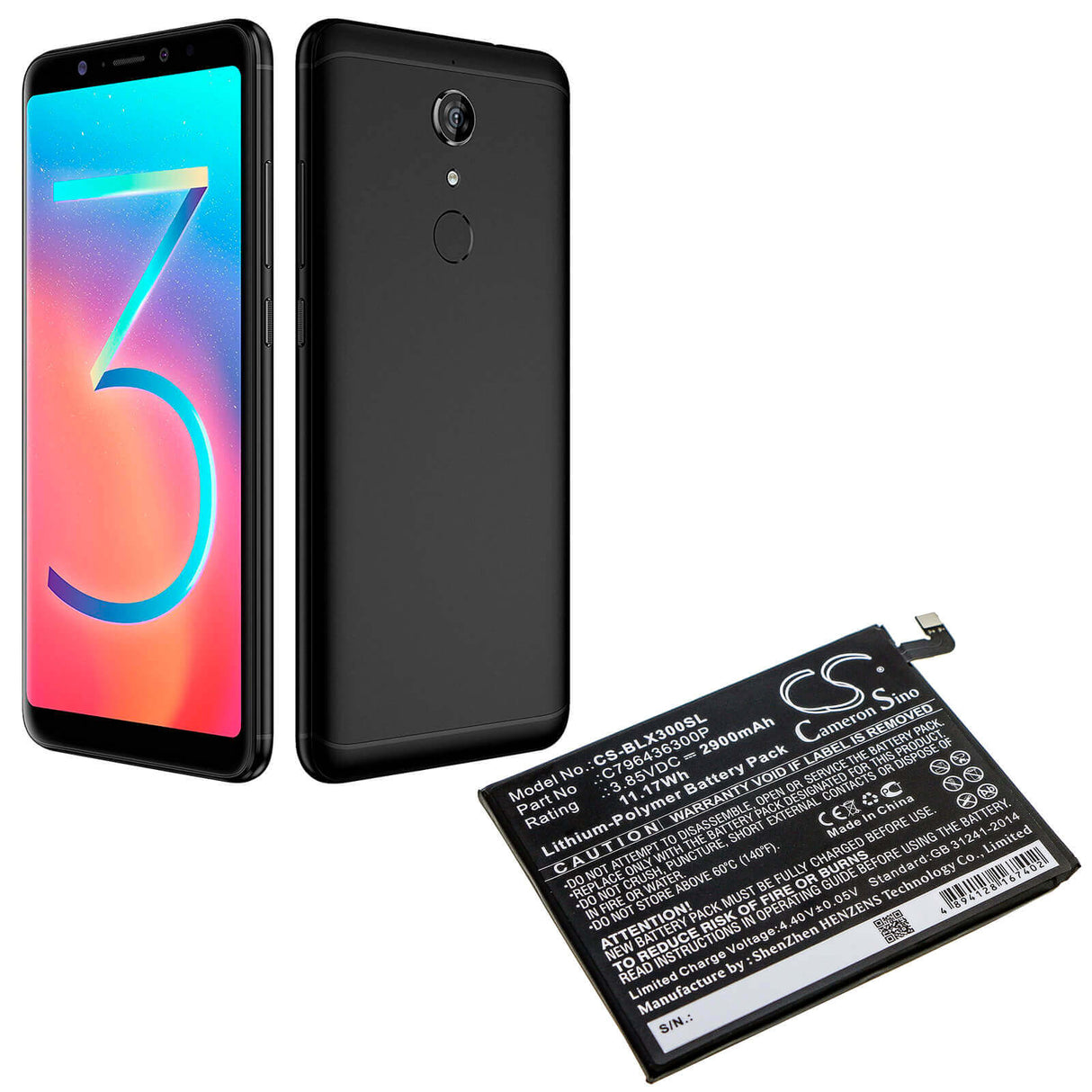 3.85V, Li-Polymer, 2900mAh, SmartPhone battery fits Blu, C796436300p, V0210ww, Vivo Xl3 Plus, 11.17Wh Mobile, SmartPhone Cameron Sino Technology Limited (Suspended)