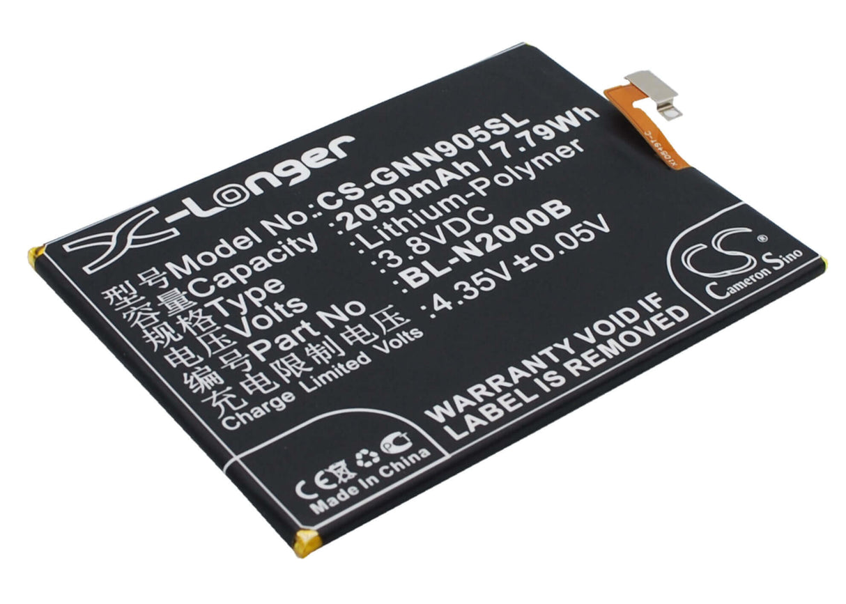 3.8V, Li-Polymer, 2050mAh, SmartPhone battery fits Fly, Blu, Gionee, Bl-n2000b, D980l, Vivo Air, 7.79Wh Mobile, SmartPhone Cameron Sino Technology Limited (Smartphone)
