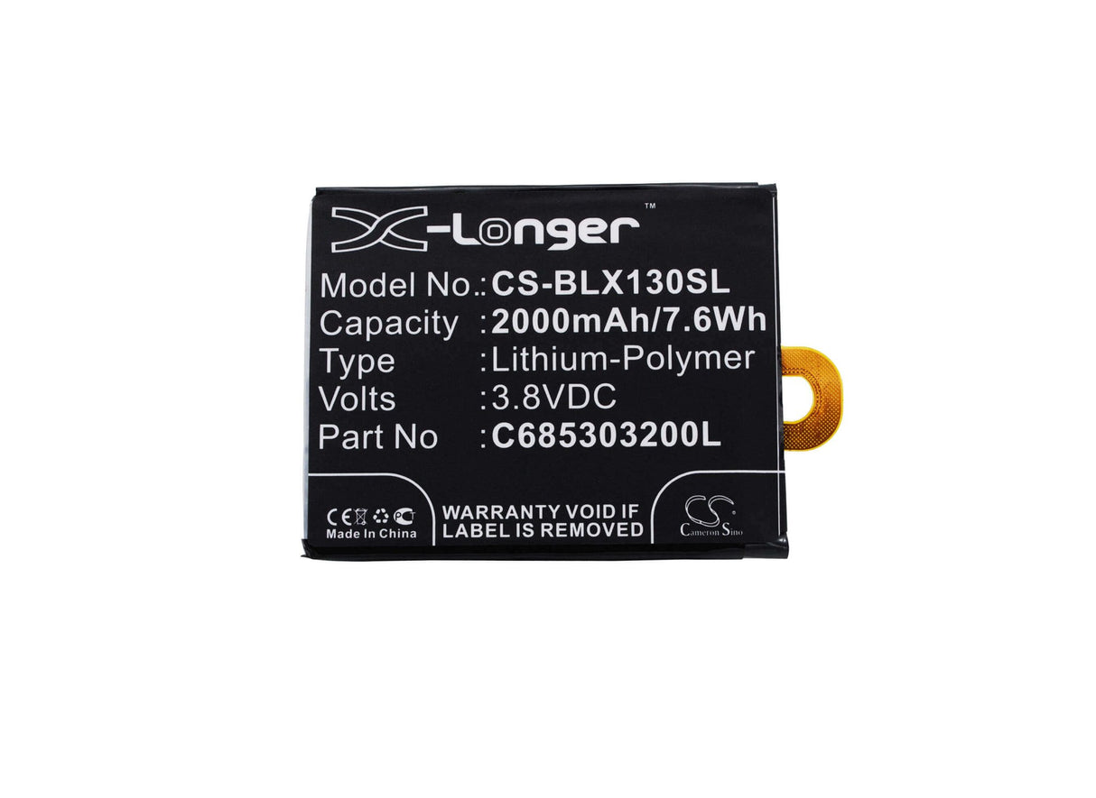 3.8V, Li-Polymer, 2000mAh, SmartPhone battery fits Blu, C685303200l, Win Jr Lte, X130, 7.6Wh Mobile, SmartPhone Cameron Sino Technology Limited (Suspended)