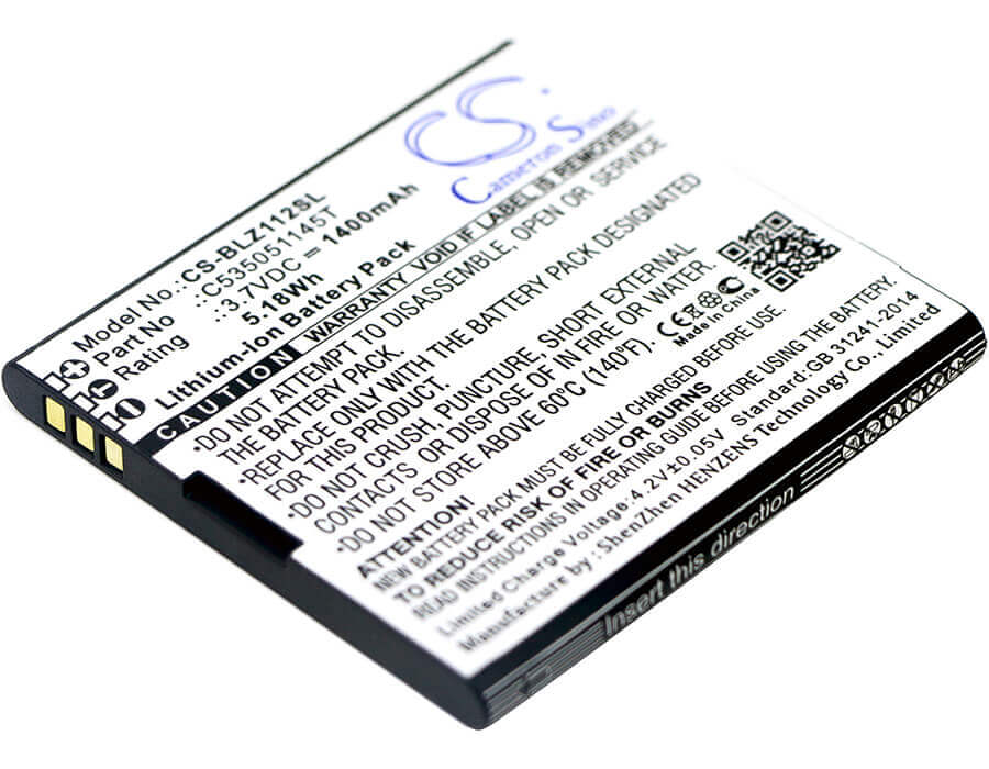 3.7V, Li-ion, 1400mAh, SmartPhone battery fits Blu, C535051145t, Yezz, Yz1120, 5.18Wh Mobile, SmartPhone Cameron Sino Technology Limited (Smartphone)