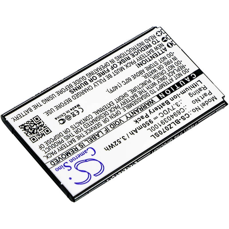 3.7V, Li-ion, 950mAh, SmartPhone battery fits Blu, C694039100i, Z070, Z070u, 3.52Wh Mobile, SmartPhone Cameron Sino Technology Limited (Suspended)