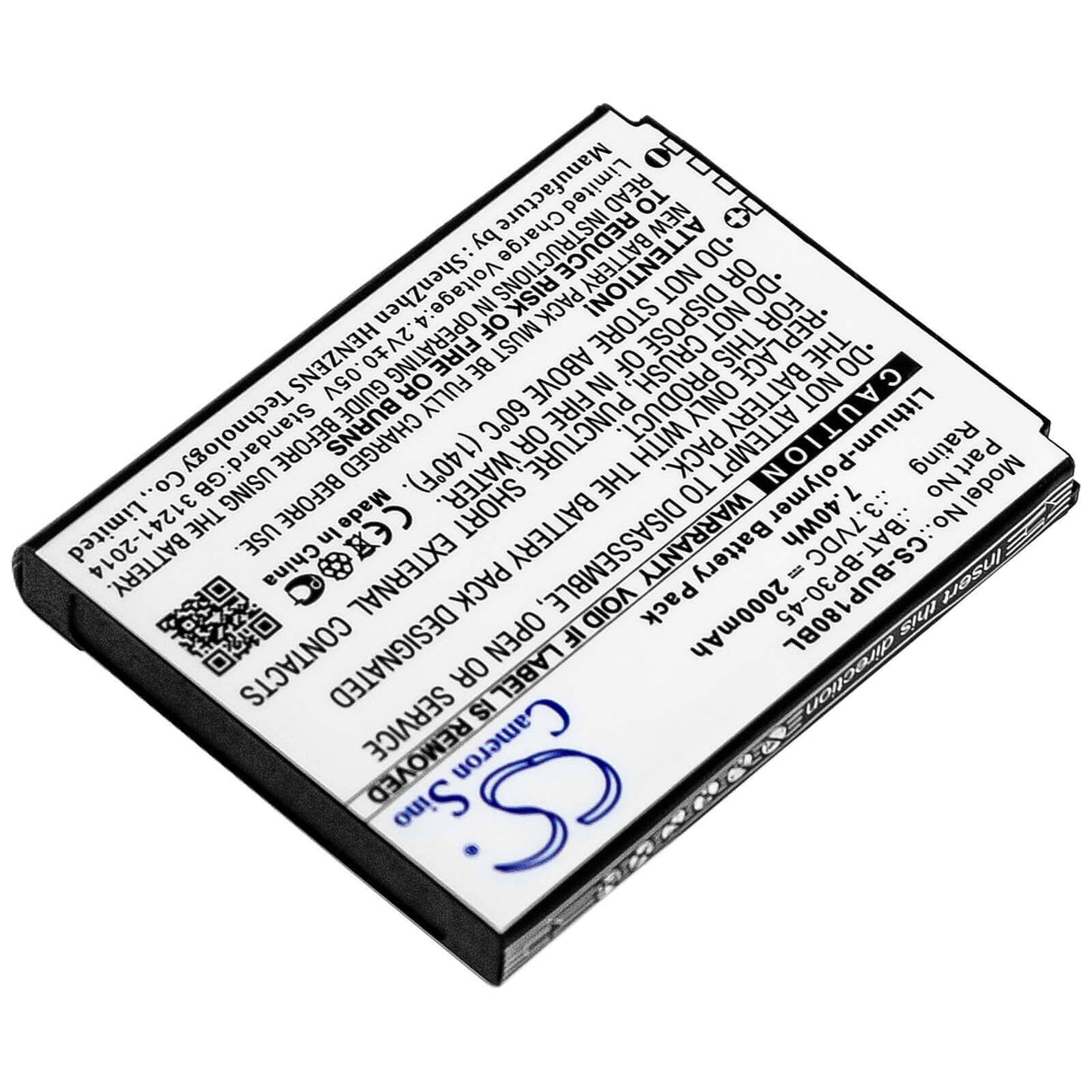 Barcode Scanner Battery For Bluebird, Bm180, Bp30 3.7v, 2000mah - 7.40wh Barcode Scanner Cameron Sino Technology Limited