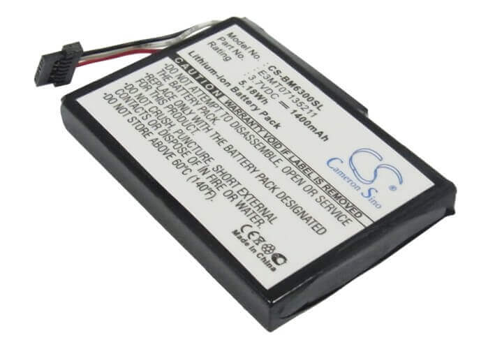 3,7V, Li-ion, 1400mAh, batterie GPS compatible avec Jucon, Lenco, Bluemedia, Transonic, E3mt07135211, Bm6300, Bm6300t, 5,18Wh GPS, Navigator Cameron Sino Technology Limited