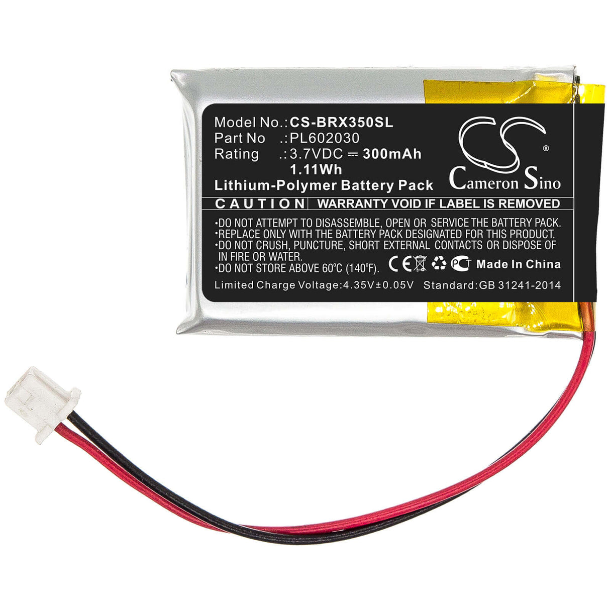 Headset Battery For Blueparrott, Vxi B350-xt 3.7v, 300mah - 1.11wh Wireless Headset Cameron Sino Technology Limited