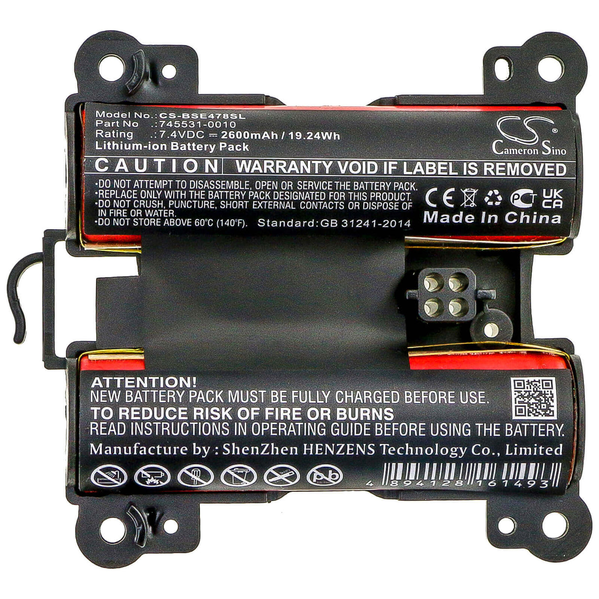 7.4V, Li-ion, 2600mAh, Speaker battery fits Bose, 71478, Soundlink Revolve Plus, 19.24Wh Speaker Cameron Sino Technology Limited