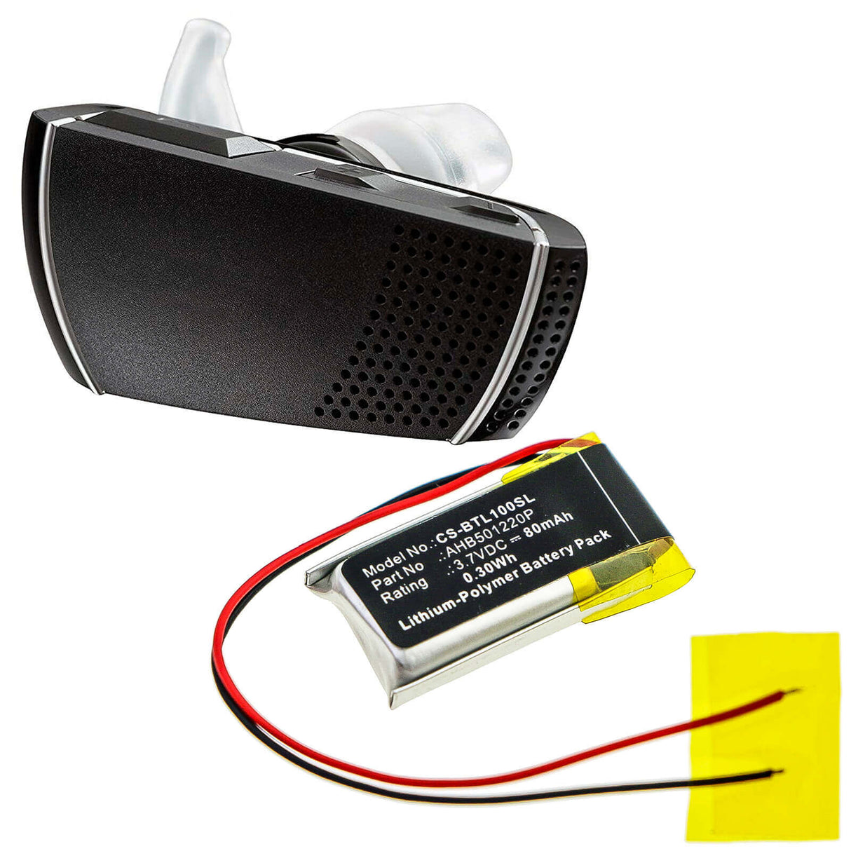 3.7V, Li-Polymer, 80mAh, Headset battery fits Bose, Ahb501220p, Bluetooth Headset Series 1, Bluetooth Headset Series 2, 0.3Wh Wireless Headset Cameron Sino Technology Limited