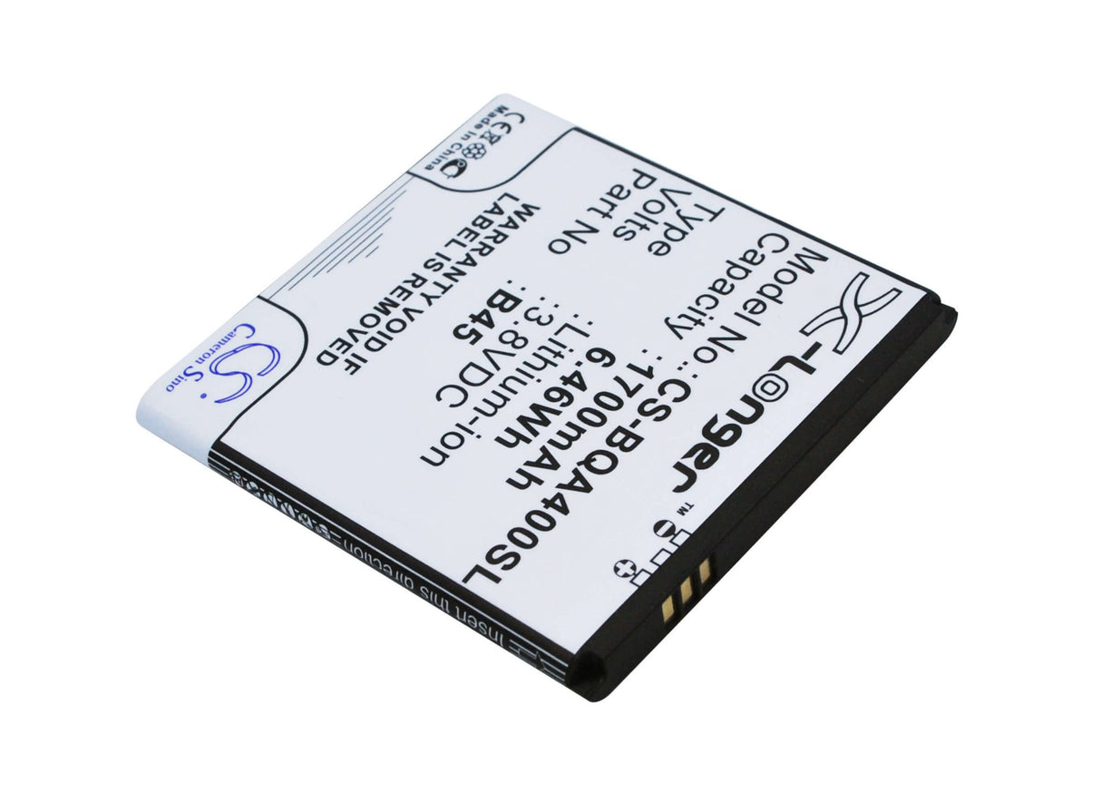 3.8V, Li-Polymer, 1700mAh, SmartPhone battery fits Malata, Bq, B45, Aquaris 4, 6.46Wh Mobile, SmartPhone Cameron Sino Technology Limited (Suspended)