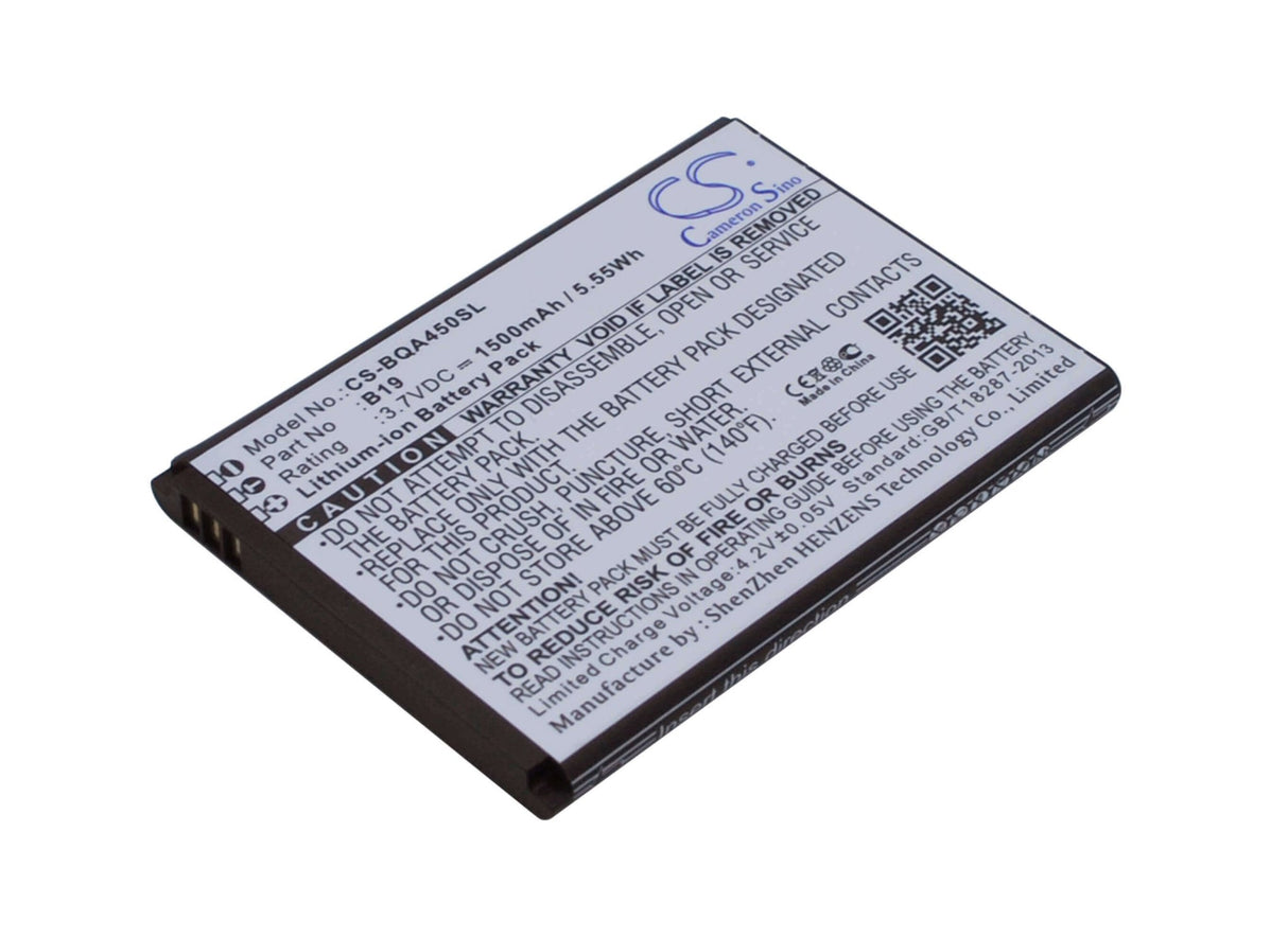 3.7V, Li-ion, 1500mAh, SmartPhone battery fits Bq, B19, Aquaris 4.5, 5.55Wh Mobile, SmartPhone Cameron Sino Technology Limited (Suspended)