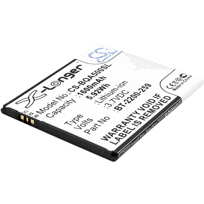 3.7V, Li-ion, 1600mAh, SmartPhone battery fits Bq, B22, Aquaris 5.0, 5.92Wh Mobile, SmartPhone Cameron Sino Technology Limited (Smartphone)