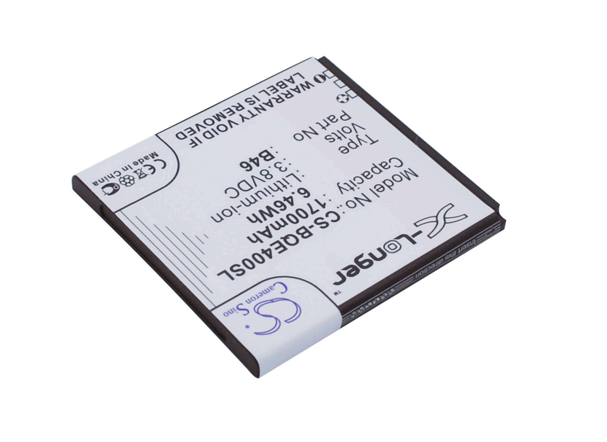 3.8V, Li-Polymer, 1700mAh, SmartPhone battery fits Bq, B46, 1700, Aquaris E4, 6.46Wh Mobile, SmartPhone Cameron Sino Technology Limited (Smartphone)