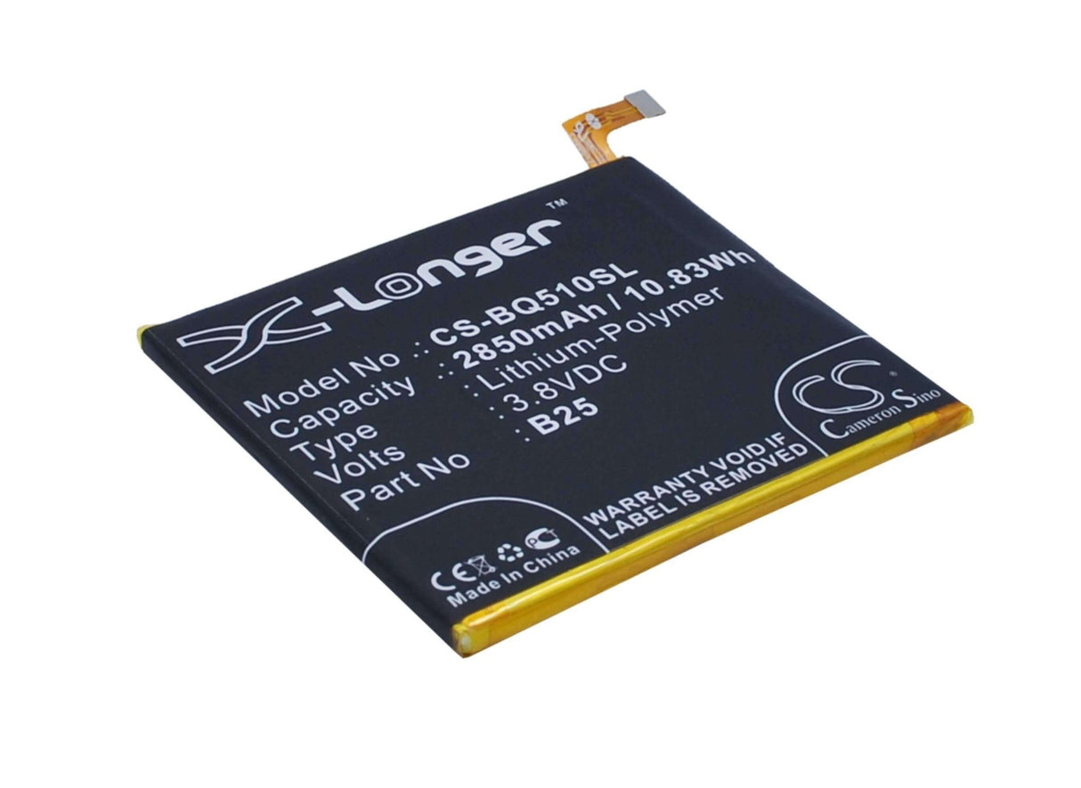 3.8V, Li-Polymer, 2850mAh, SmartPhone battery fits Bq, B25, 759, 760, 10.83Wh Mobile, SmartPhone Cameron Sino Technology Limited (Smartphone)