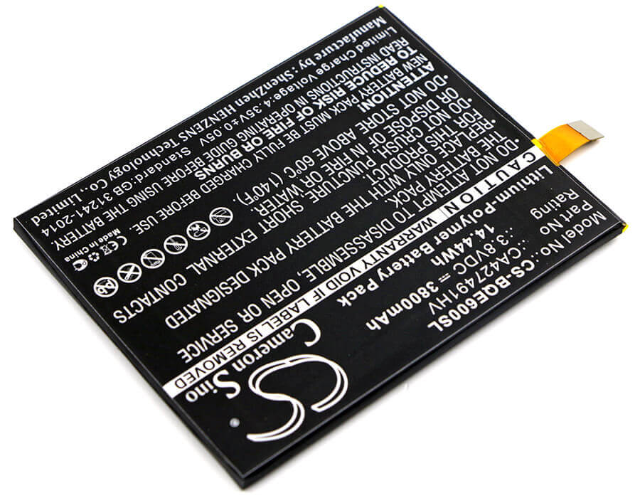 3.8V, Li-Polymer, 3800mAh, SmartPhone battery fits Bq, Ca427491hv, Aquaris E6, 14.44Wh Mobile, SmartPhone Cameron Sino Technology Limited (Suspended)