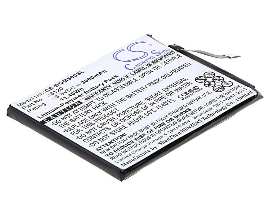 3.8V, Li-Polymer, 3000mAh, SmartPhone battery fits Bq, 3120, Aquaris M5, 11.4Wh Mobile, SmartPhone Cameron Sino Technology Limited (Smartphone)