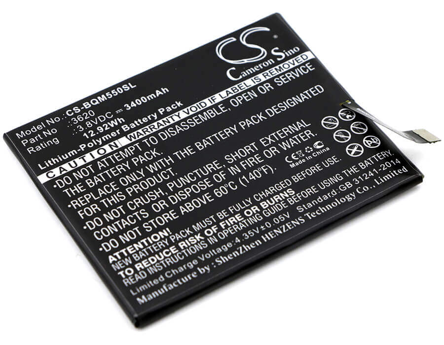 3.8V, Li-Polymer, 3400mAh, SmartPhone battery fits Bq, 3620, Aquaris M5.5, 12.92Wh Mobile, SmartPhone Cameron Sino Technology Limited (Smartphone)