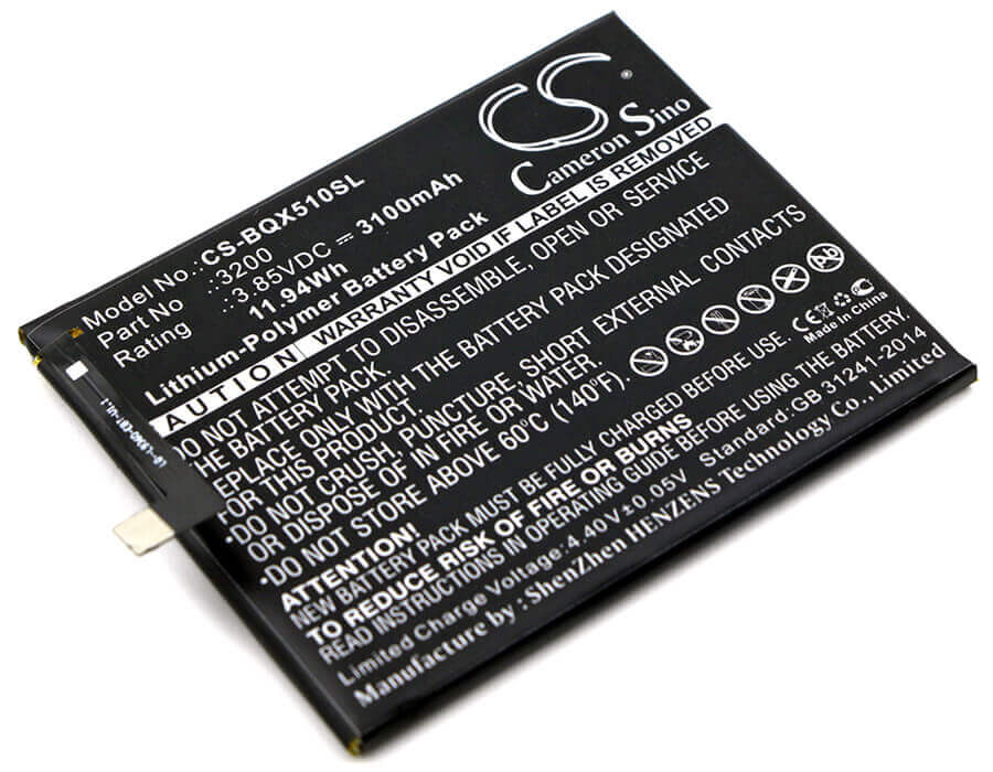 3.85V, Li-Polymer, 3100mAh, SmartPhone battery fits Bq, 3200, Aquaris X5 Plus, 11.94Wh Mobile, SmartPhone Cameron Sino Technology Limited (Smartphone)