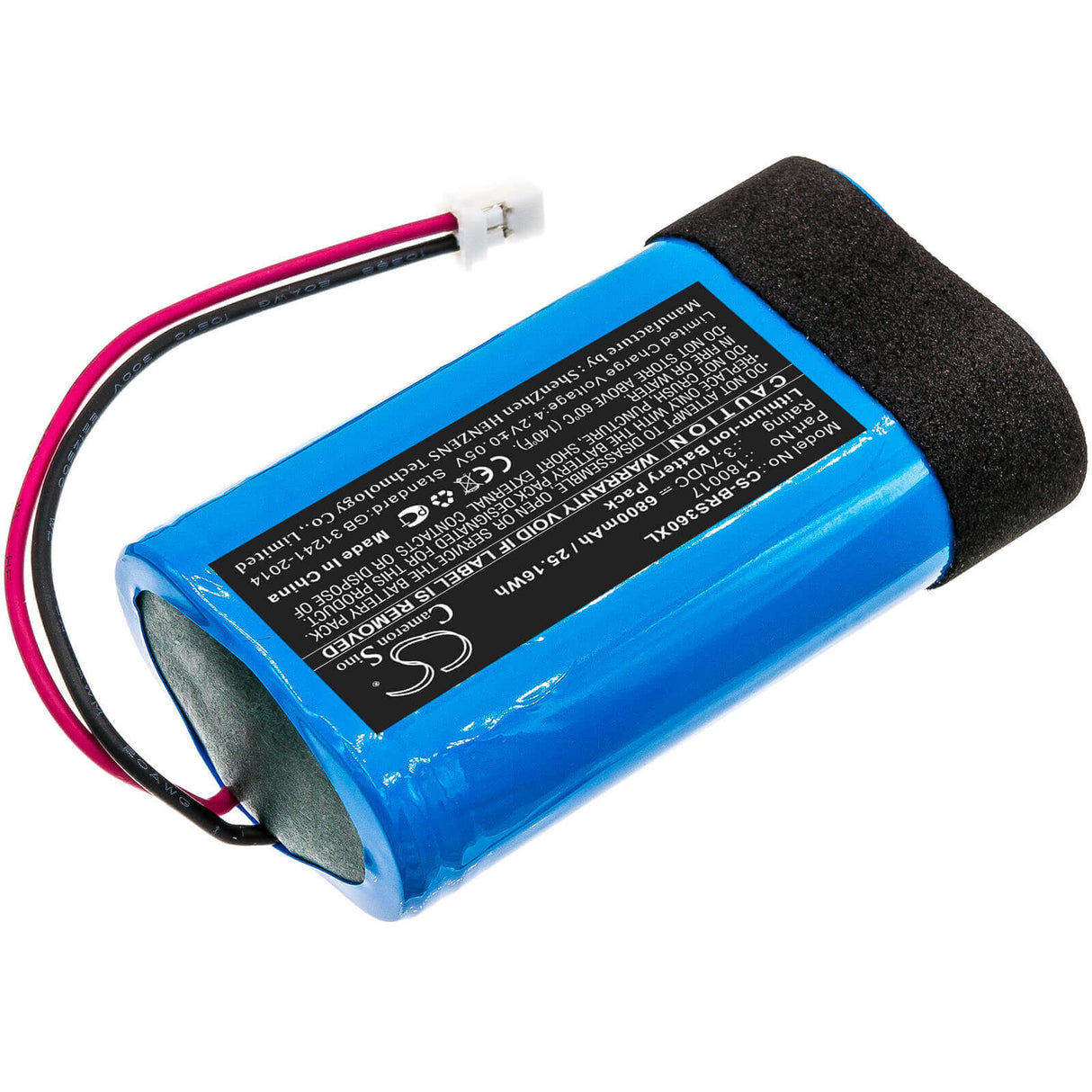 3.7V, Li-ion, 6800mAh, Speaker battery fits Braven, Stryde 360, 25.16Wh Speaker Cameron Sino Technology Limited