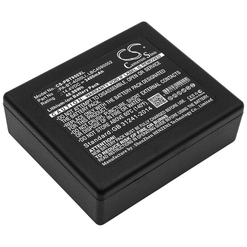 14.4V, Li-ion, 3400mAh, Portable Printer battery fits Brother, Hp25b, P Touch P 950 Nw Ruggedjet Rj, Pa-bb-001, 48.96Wh Portable Printer Cameron Sino Technology Limited
