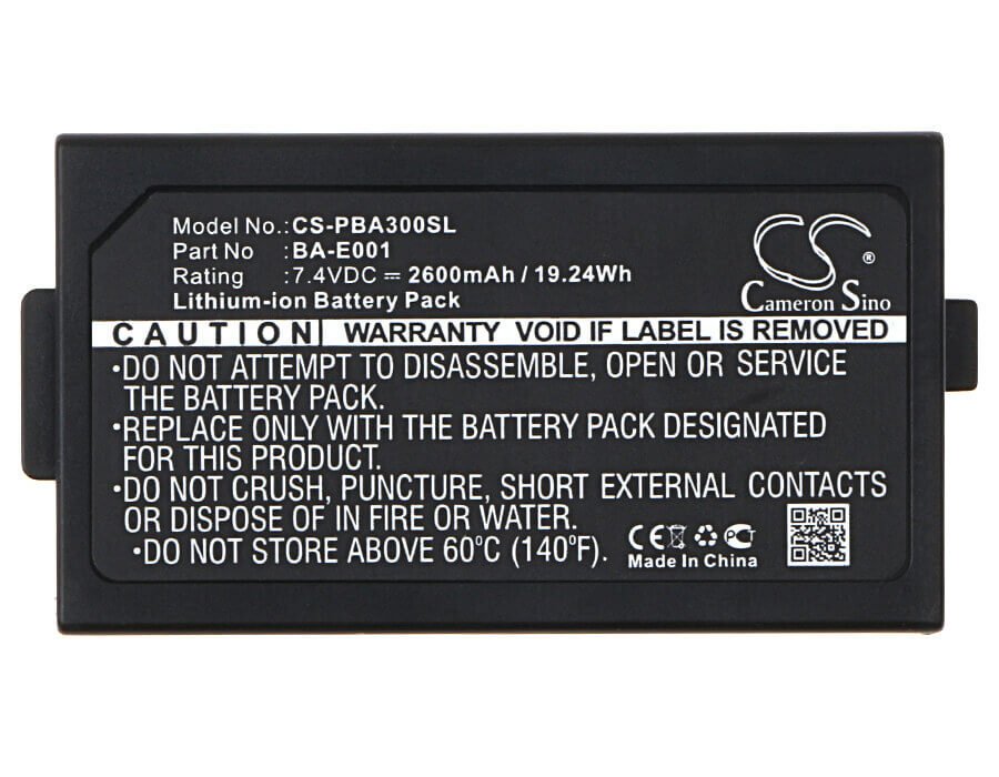 7.4V, Li-ion, 2600mAh, Portable Printer battery fits Brother, Sonel, Ba-e001, Pt-e300, Pt-e500, 19.24Wh Portable Printer Cameron Sino Technology Limited