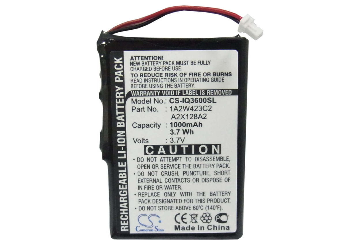3,7V, Li-ion, 1000mAh, batterie GPS compatible Garmin, Bti, Pw029123, Gps-gar3200, 3,7Wh GPS, Navigateur Cameron Sino Technology Limited