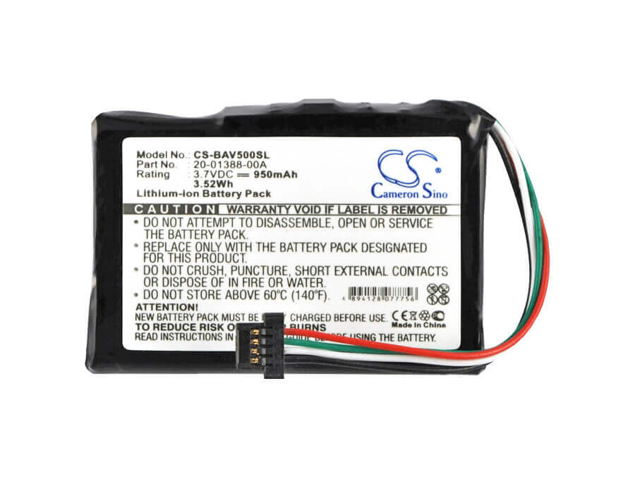 3,7V, Li-ion, 950mAh, batterie GPS compatible avec Bushnell, 20-01388-00a, Nav500, 3,52Wh GPS, Navigator Cameron Sino Technology Limited (Suspendu)