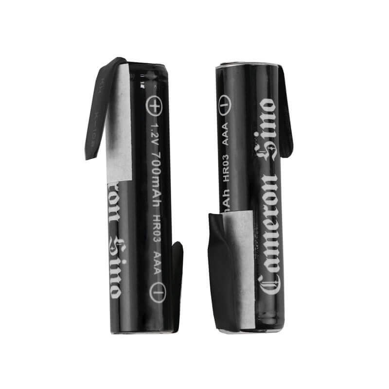 AAA, Nimh rechargeable battery with reverse solder tabs, 1.2v, 700mah - 2.59wh AAA Cameron Sino Technology Limited