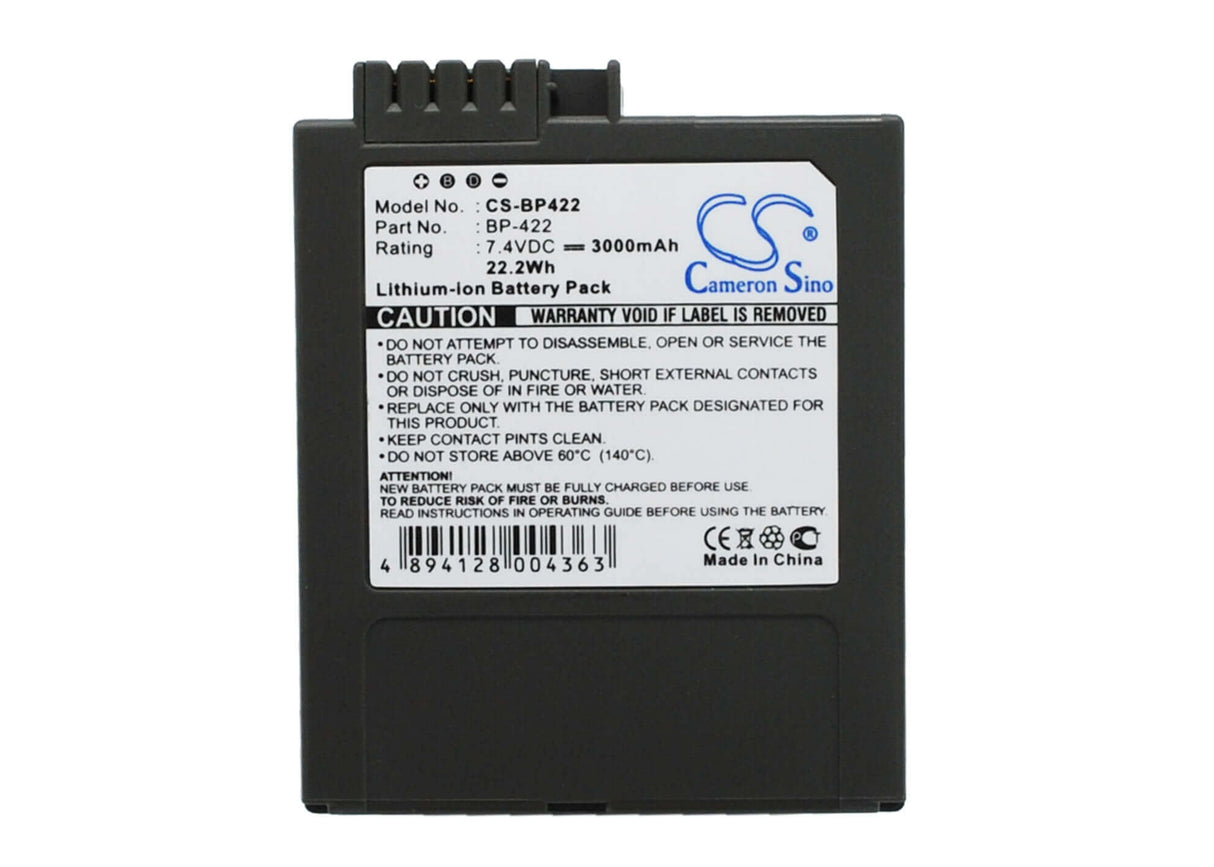 Battery For Canon Bp-422 Fit's Dm-mv3imc, Dm-mv3mc, 7.4v, 3000mah - 22.20wh Batteries for Electronics Cameron Sino Technology Limited (Suspended)