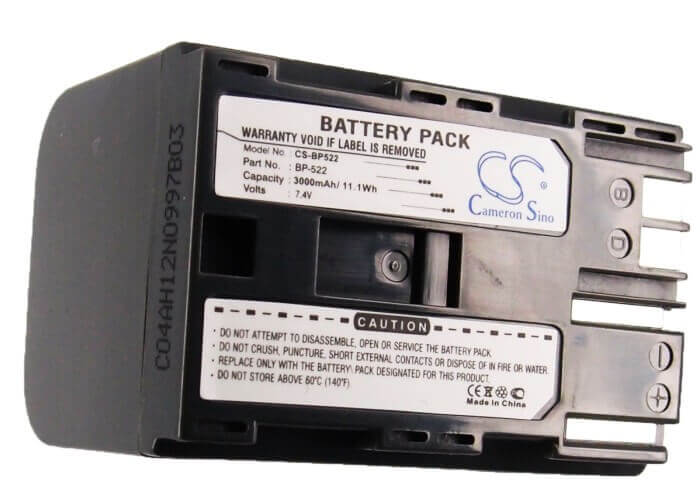 Camera Battery For Canon Dm-mv100x, Dm-mv100xi, Dm-mv30, Dm-mv400, 7.4v, 3000mah - 22.20wh Camera Cameron Sino Technology Limited (Camera)