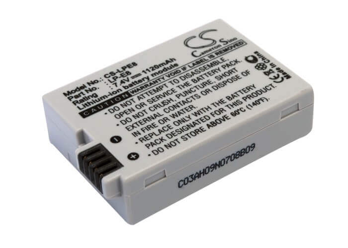 7.4V, Li-ion, 1120mAh, Camera battery fits Canon, Lp-e8, Ef-s, Eos 550d, 8.288Wh Camera Cameron Sino Technology Limited (Camera)