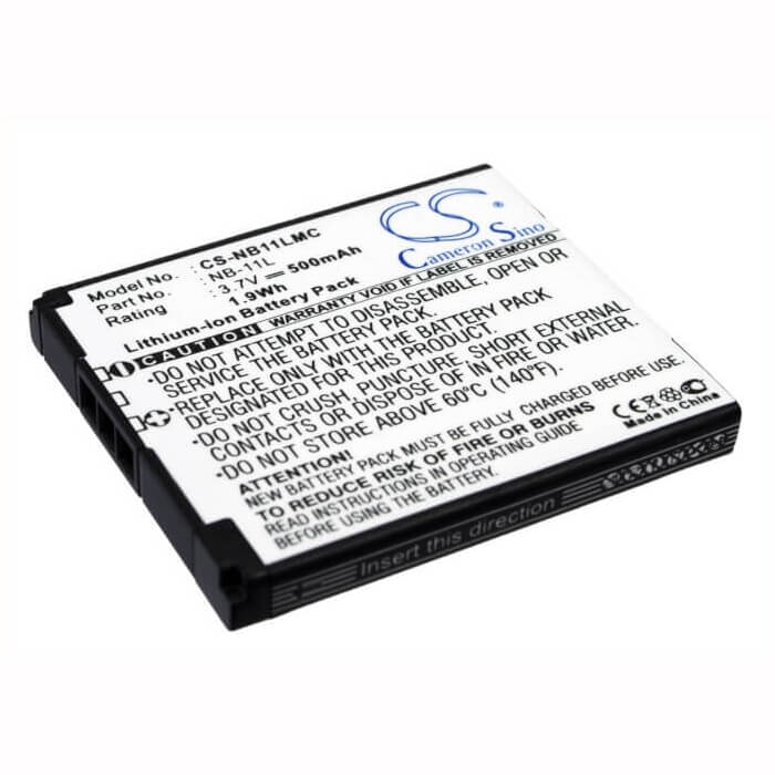 3.7V, Li-ion, 500mAh, Camera battery fits Canon, Nb-11l, Elph 110 Hs, Elph 340 Hs, 1.85Wh Camera Cameron Sino Technology Limited (Camera)