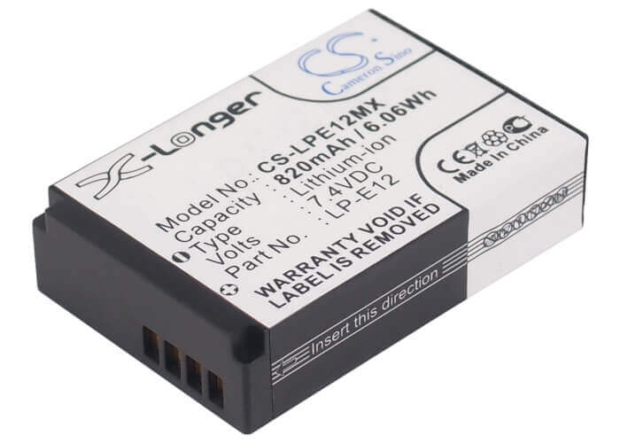7.4V, Li-ion, 820mAh, Camera battery fits Canon, Lc-e12, Eos 100d, Eos Kiss X7, 6.068Wh Camera Cameron Sino Technology Limited (Camera)