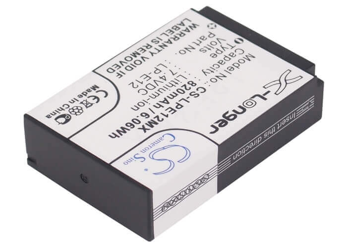 7.4V, Li-ion, 820mAh, Camera battery fits Canon, Lc-e12, Eos 100d, Eos Kiss X7, 6.068Wh Camera Cameron Sino Technology Limited (Camera)